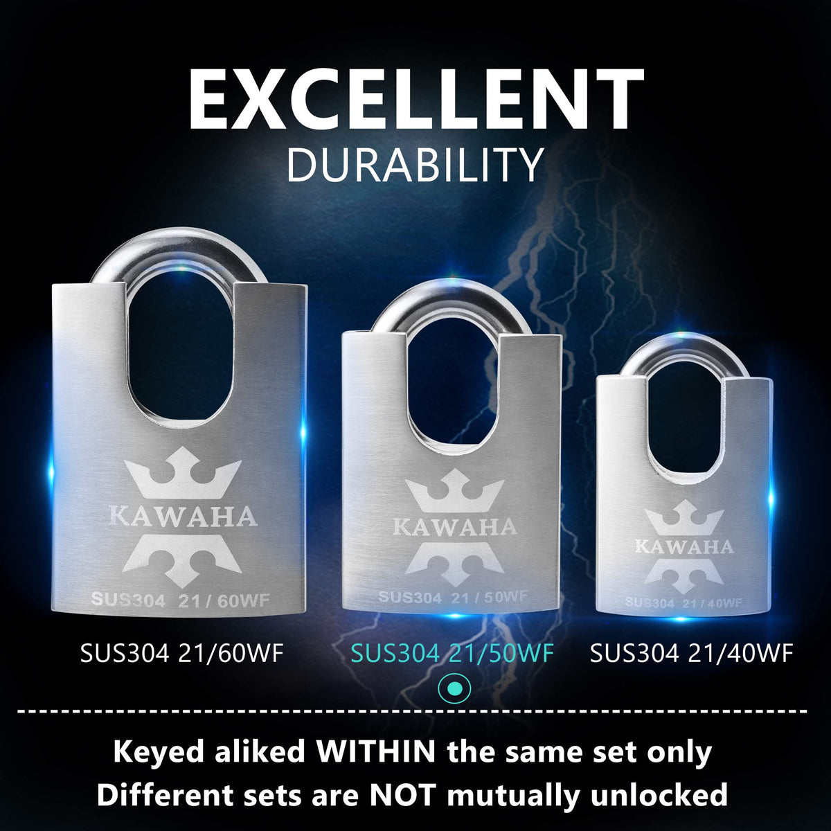 Stainless Steel Shrouded Padlock 4 Pack L541