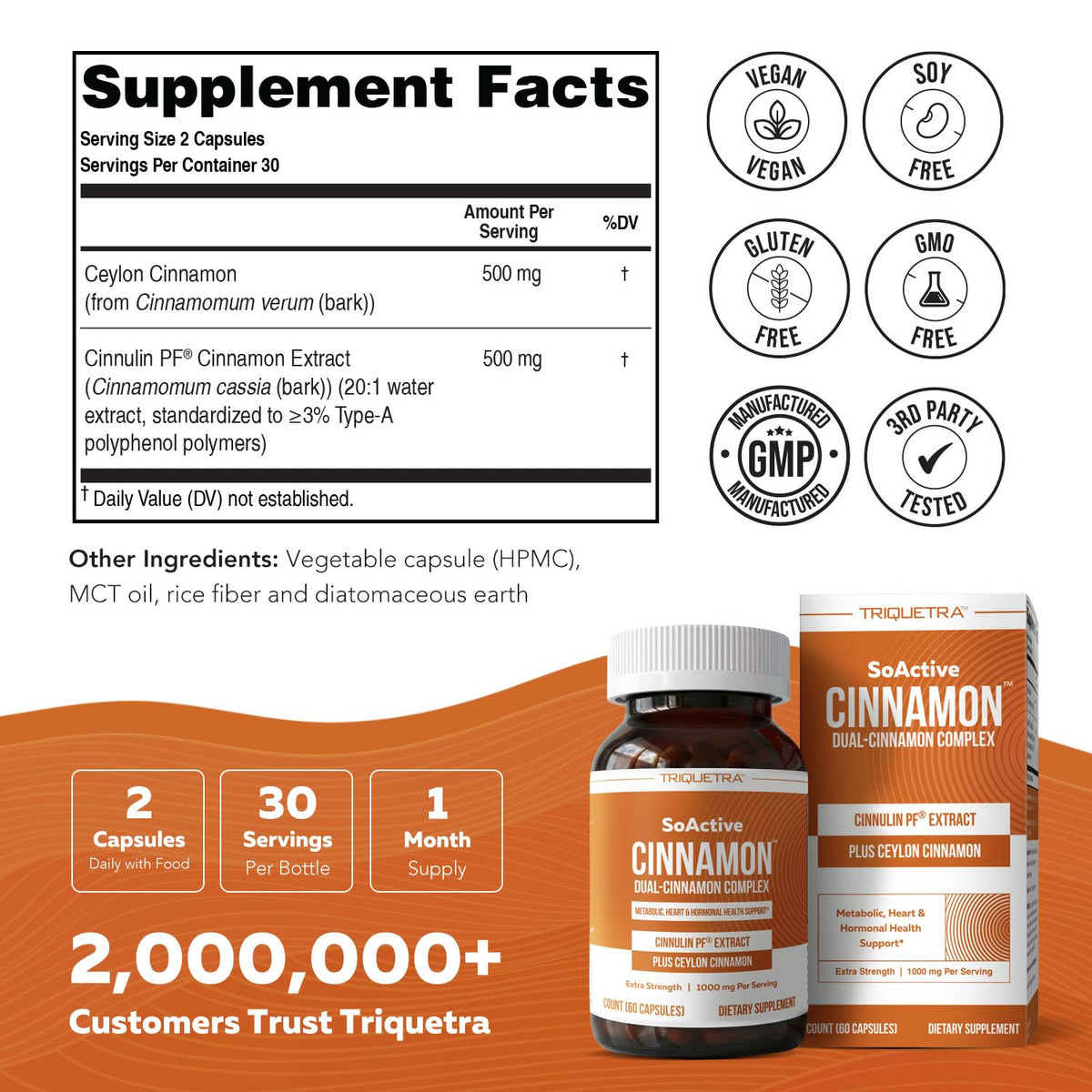 Cinnamon 1000mg Extract 60 Vegan Capsules L484052