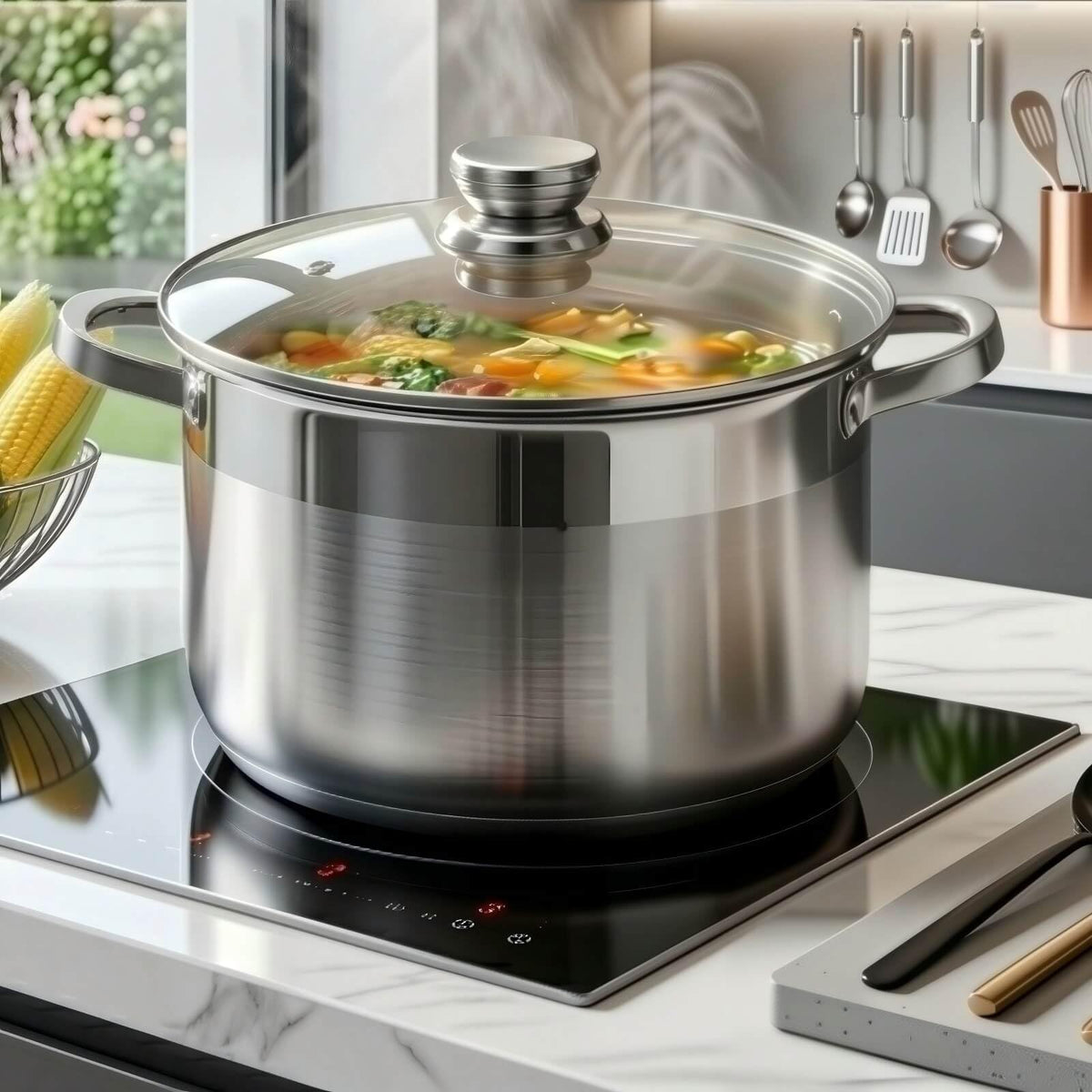 10 Quart Stainless Steel Stock Pot with Lid P80135