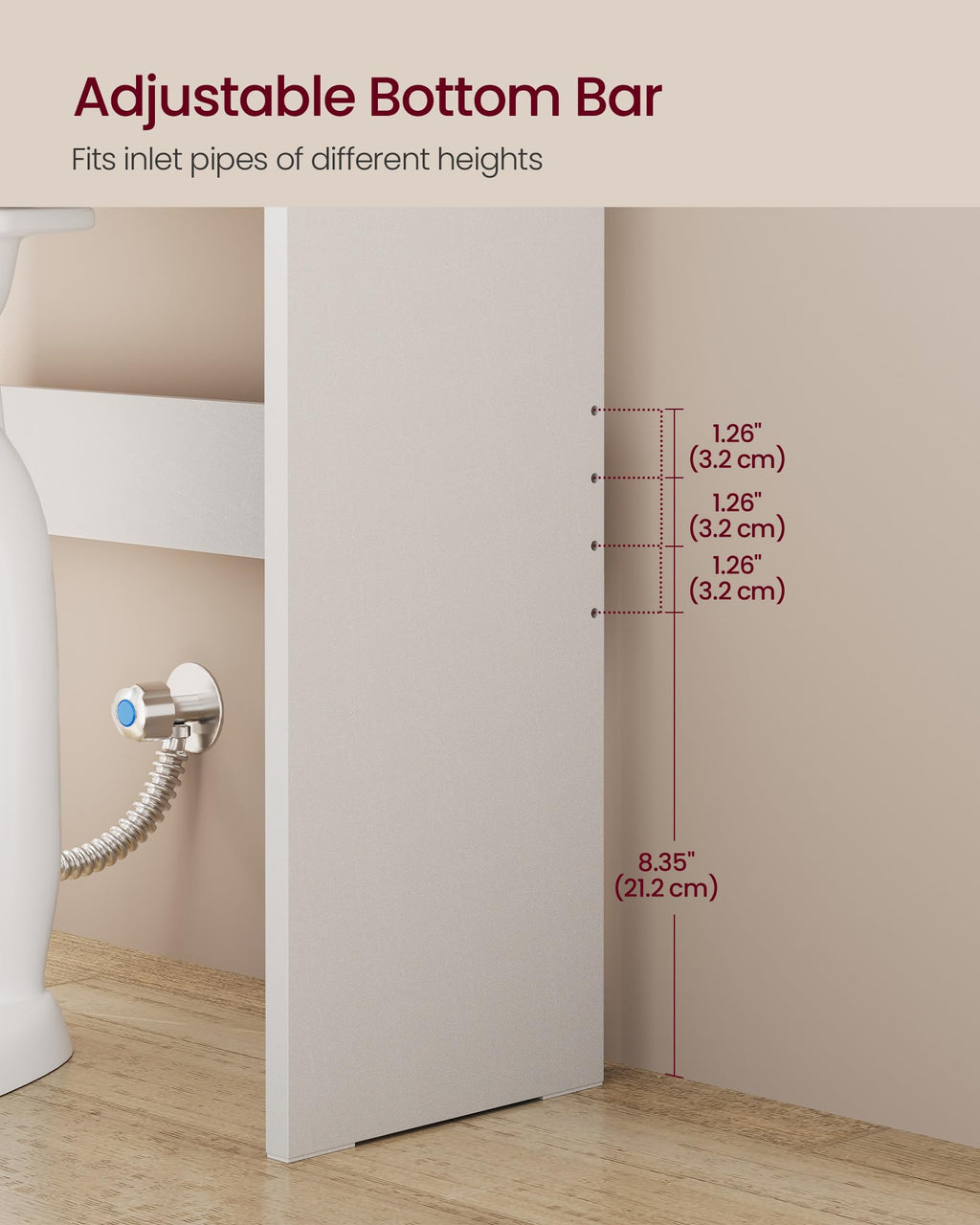 Over the Toilet Storage Cabinet with Doors and Adjustable Shelves K868