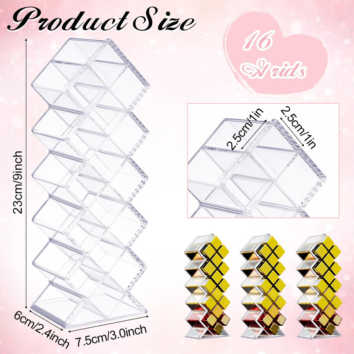 4 Pack 64 Slots Acrylic Lipstick Organizer S14990