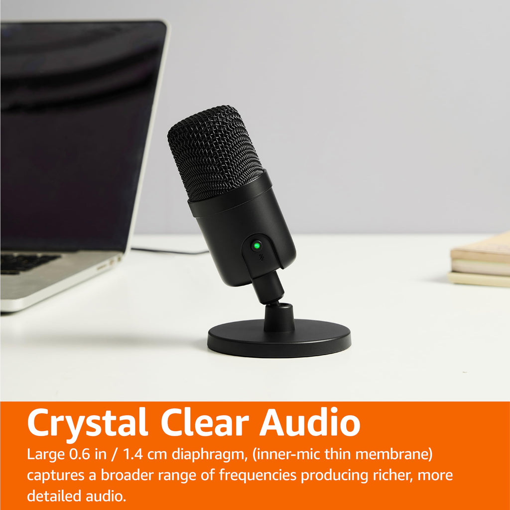 USB Condenser Microphone with Adjustable Stand, Black P9726
