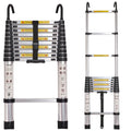 12.5 FT Aluminum Telescoping Ladder with 2 Hooks Y919