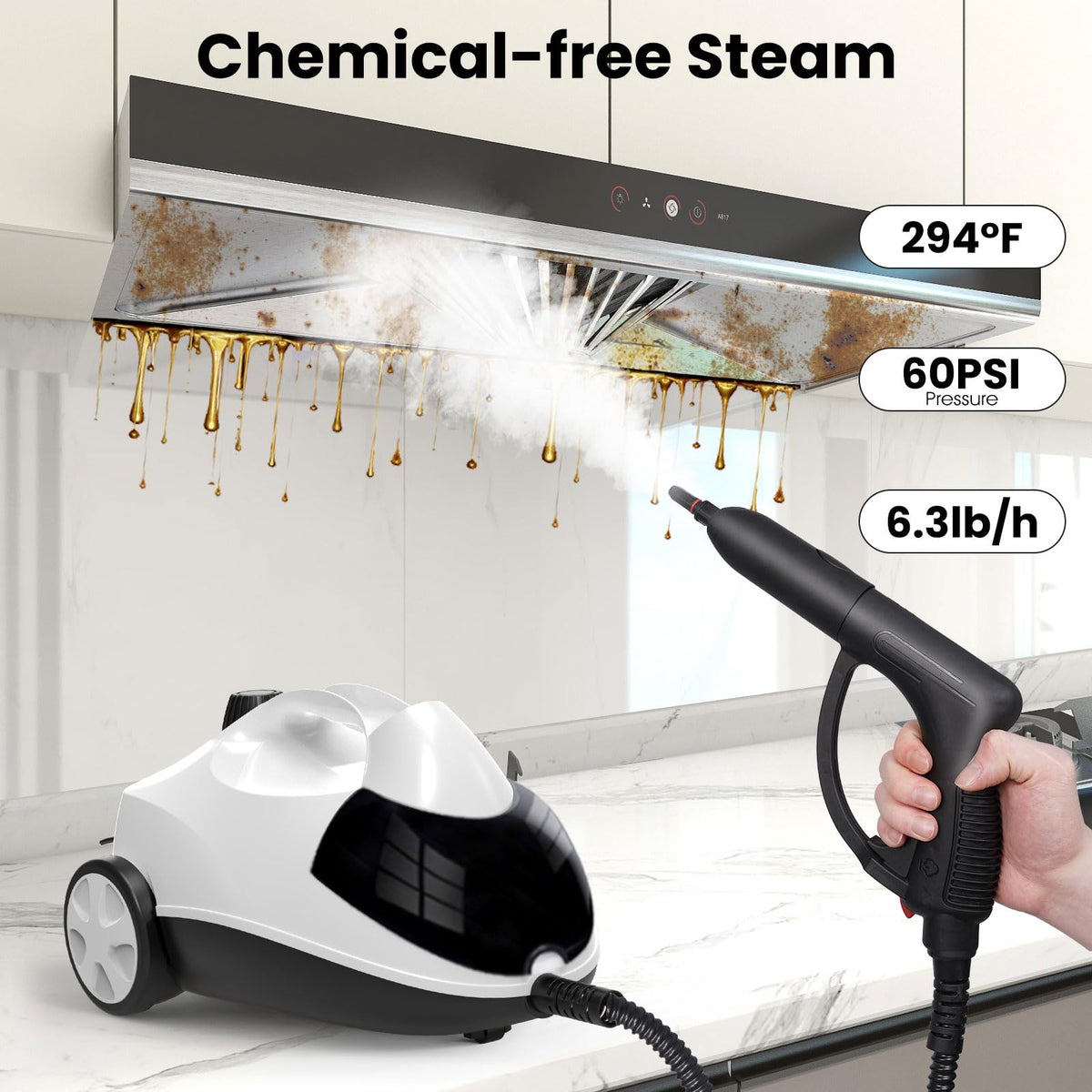 1.5L 6-in-1 Steam Cleaner with 8 Accessories L28563