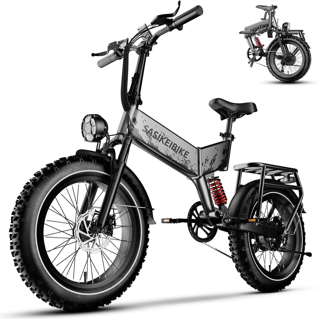 1500W Folding Electric Bike with 52V 20AH Removable Battery, 20" x4.0 Fat Tire V262