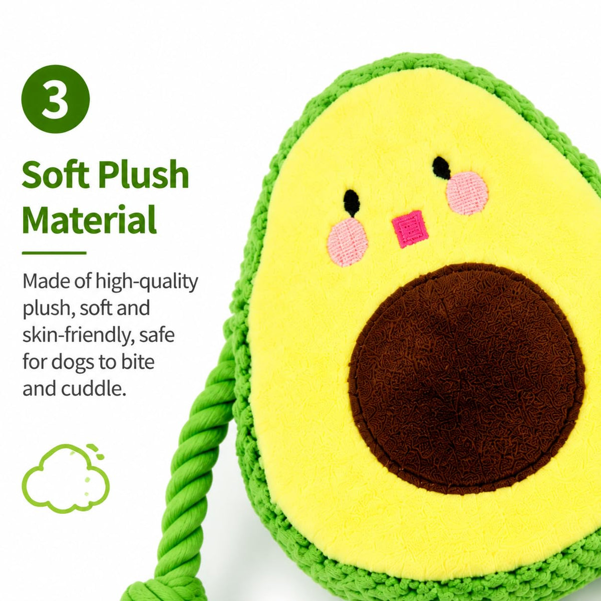 Avocado Rope Plush Dog Toy C892143