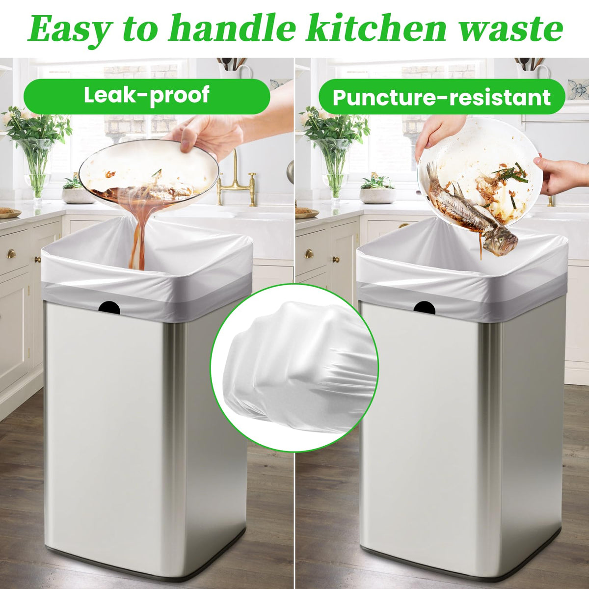 15 Gallon Drawstring Tall Kitchen Trash Bags S465
