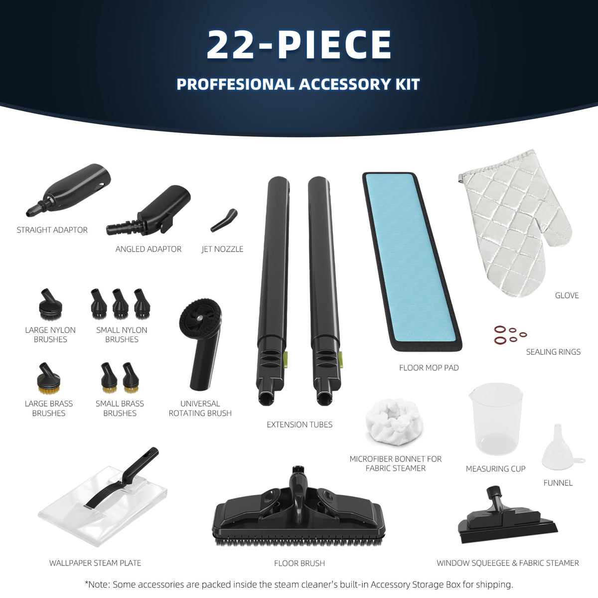 1500W High Pressure Steam Cleaner with 22 Accessories S24142