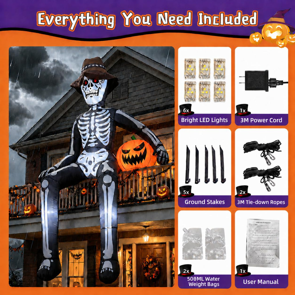 10FT Halloween Inflatable Skeleton S35394
