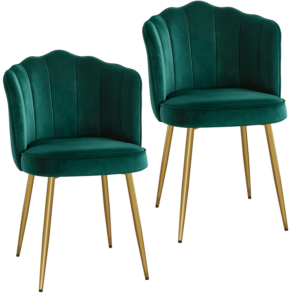 Velvet Dining Chairs Set of 2 Green K38297