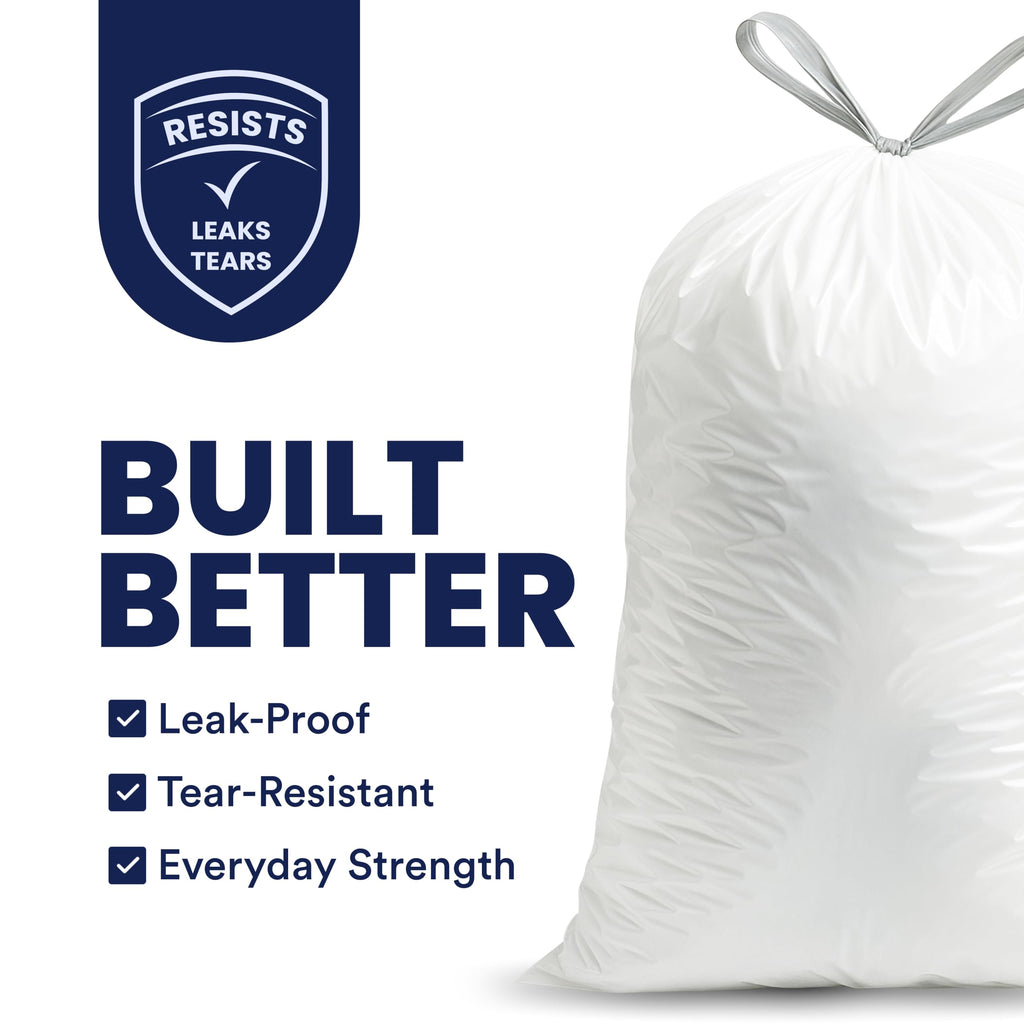8 Gallon White Drawstring Trash Bags 200 Count V191109