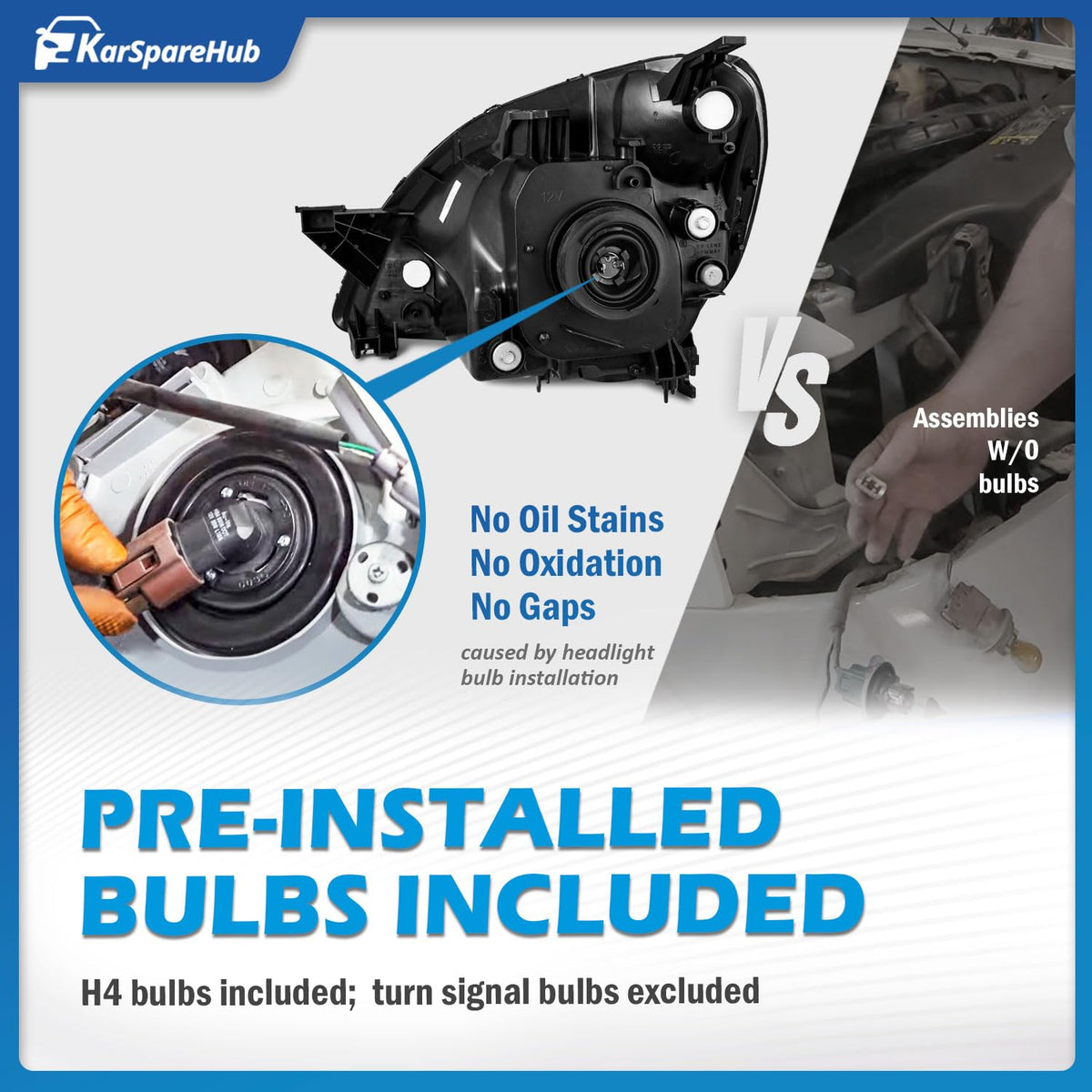 Halogen Headlights with Bulbs W414