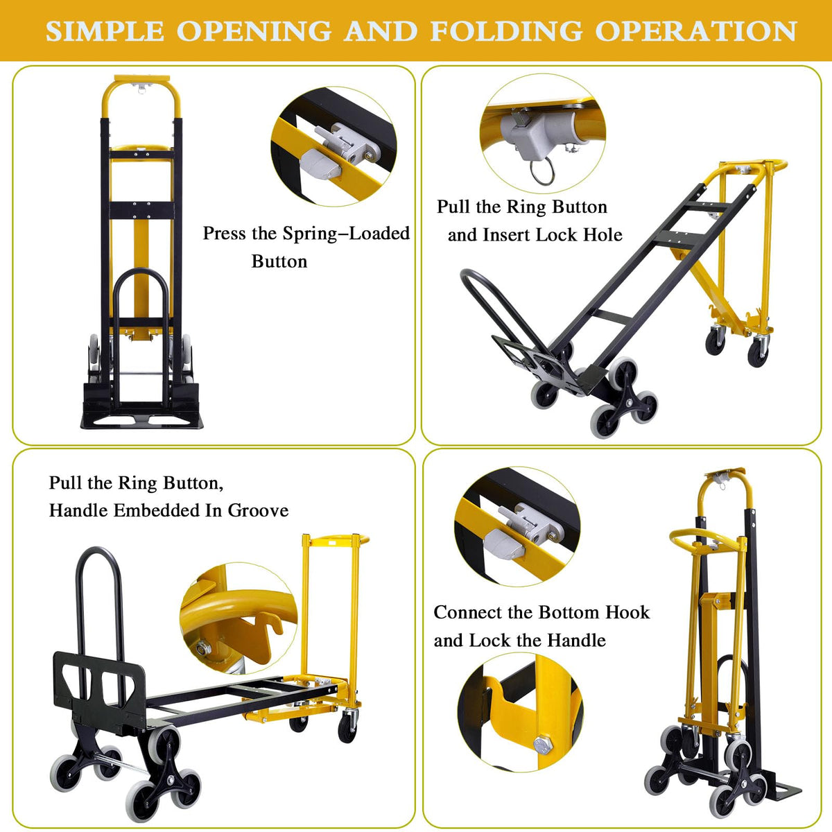 4 in 1 Convertible Hand Truck Dolly Cart with Wheels O362