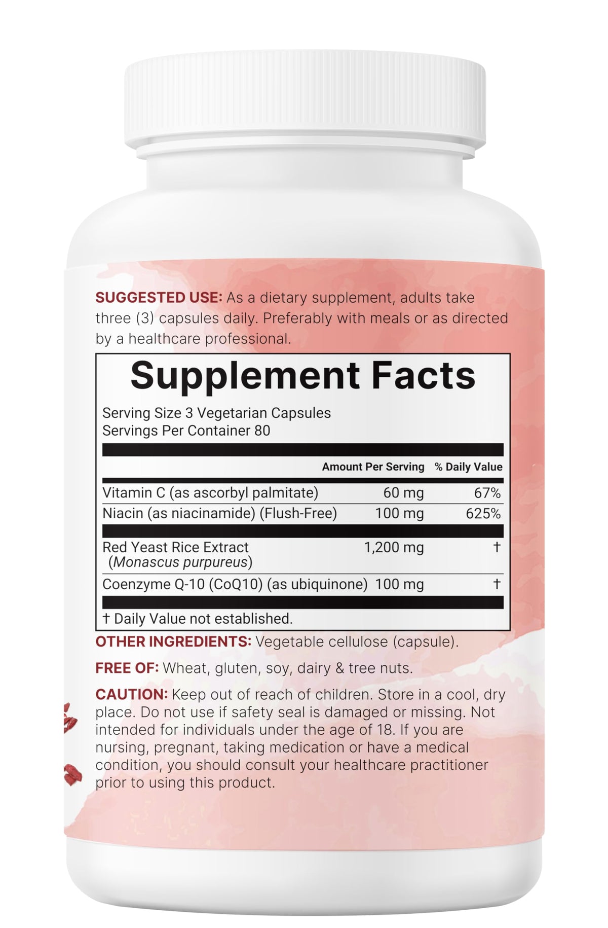 Red Yeast Rice with CoQ10 1200mg 240 Veggie Capsules B9971