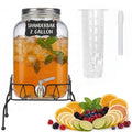 2 Gallon Glass Drink Dispenser with Stand and Lid T748