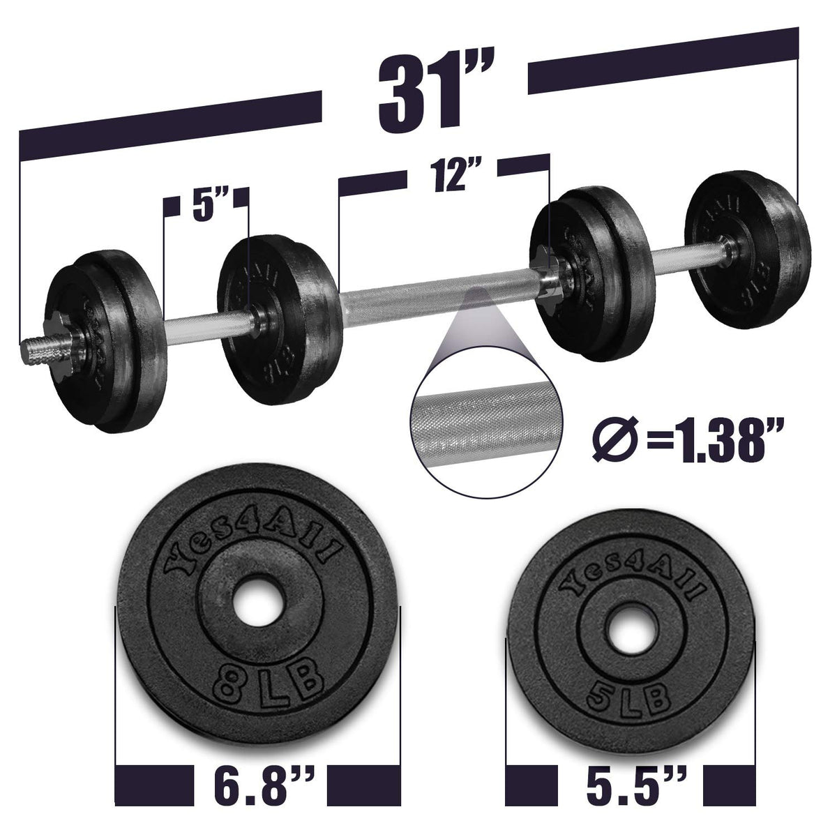 Adjustable Weights Dumbbells Set N305