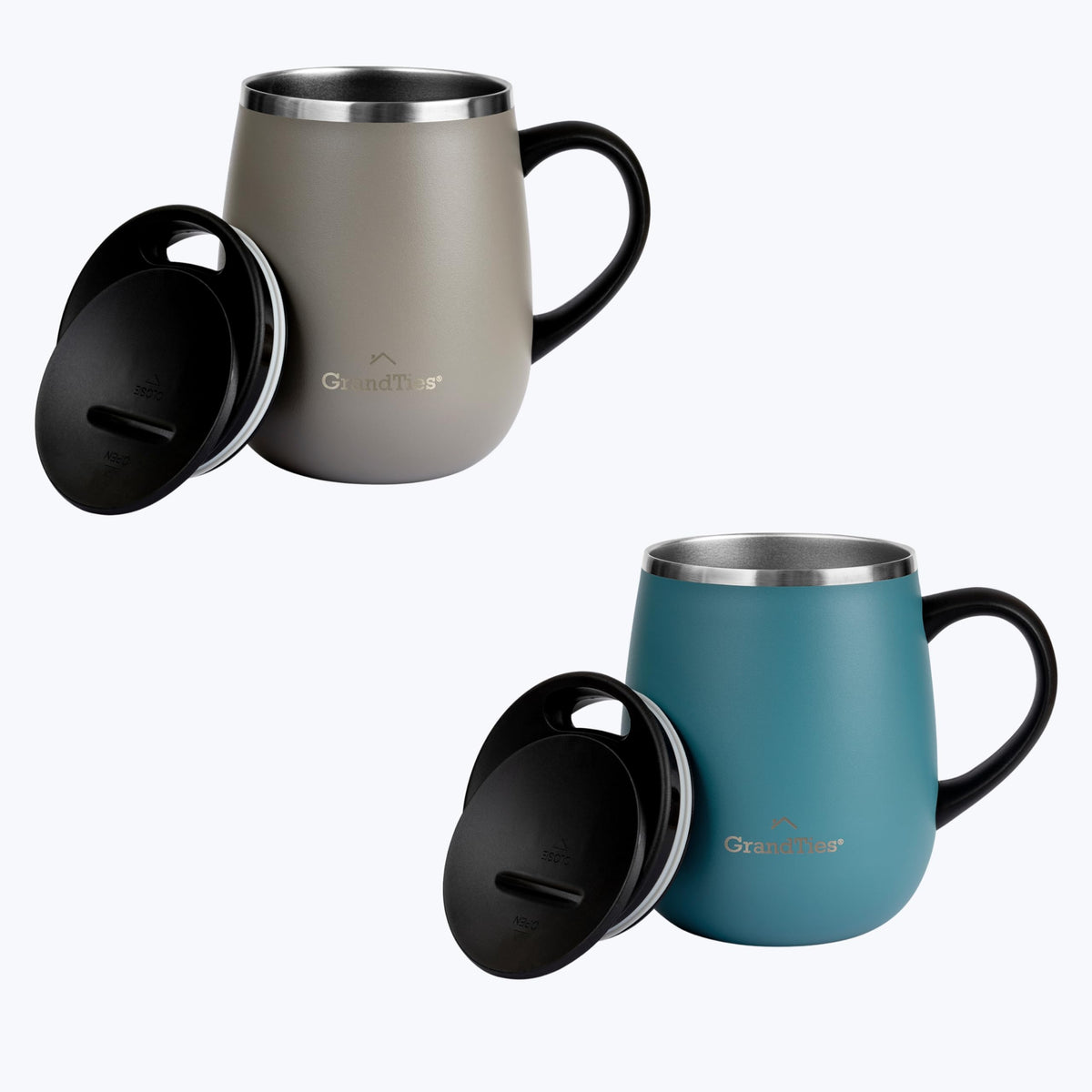 16 oz Stainless Steel Insulated Coffee Mug 2-Pack with Handle & Sliding Lid G57333