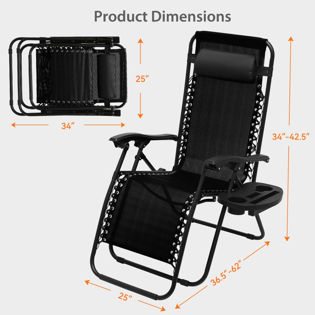 Black Zero Gravity Lounge Chair X3482