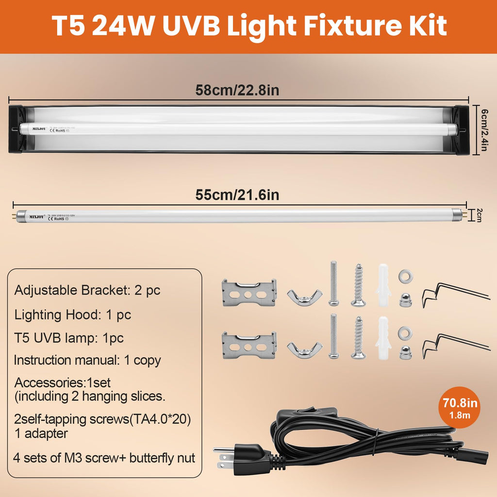 24W 10.0 UVB Reptile Light Kit Q8407