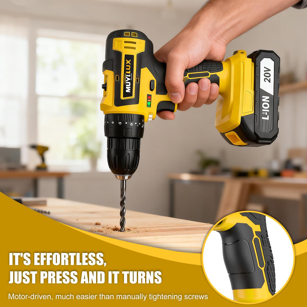 Cordless Drill Set 70PCS with Battery and Charger M69650