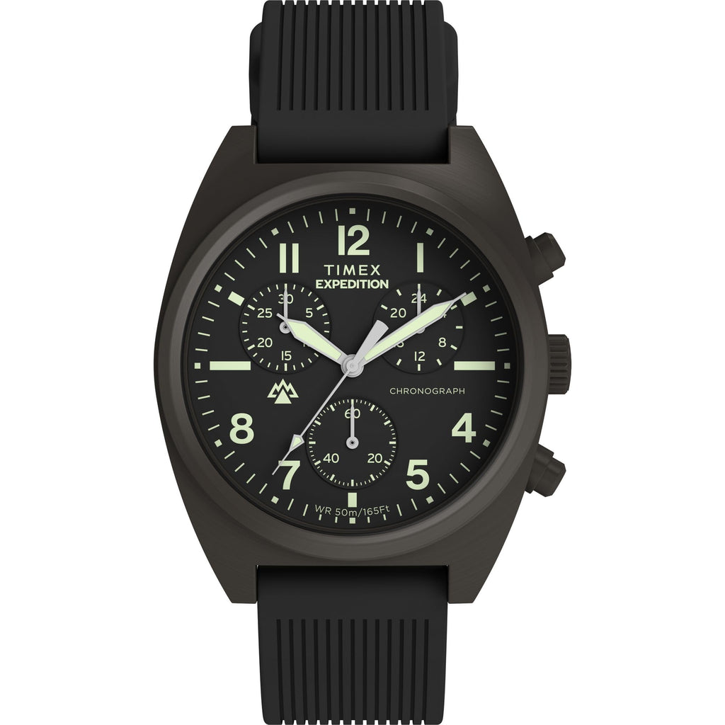 Men's Chronograph 41mm Watch Black Dial Gunmetal Case Z4043
