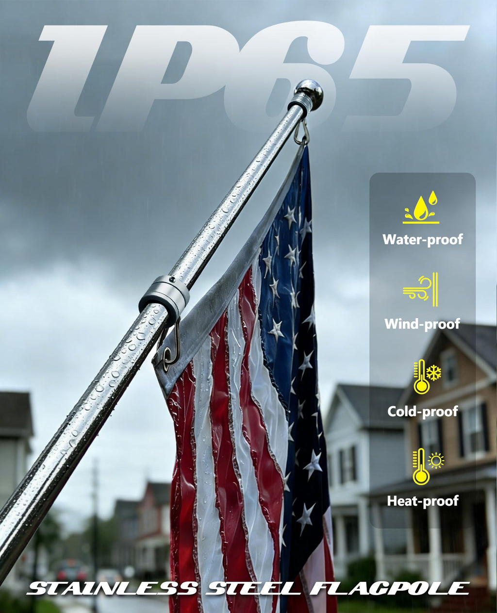 Heavy Duty Stainless Steel Flag Pole Q3398