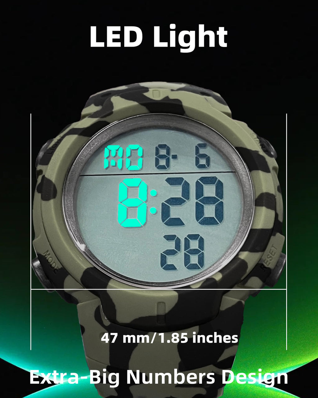 Digital Watch Mens Waterproof Sport Wristwatch Q2499
