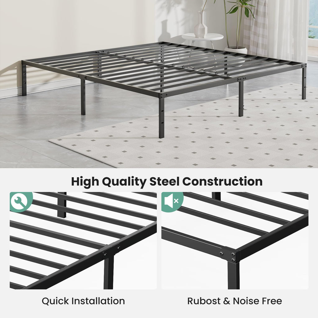 Queen 12 Inch Metal Platform Bed with Storage Y697132