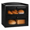 Wooden 2-Tier Bread Box with Window P32187