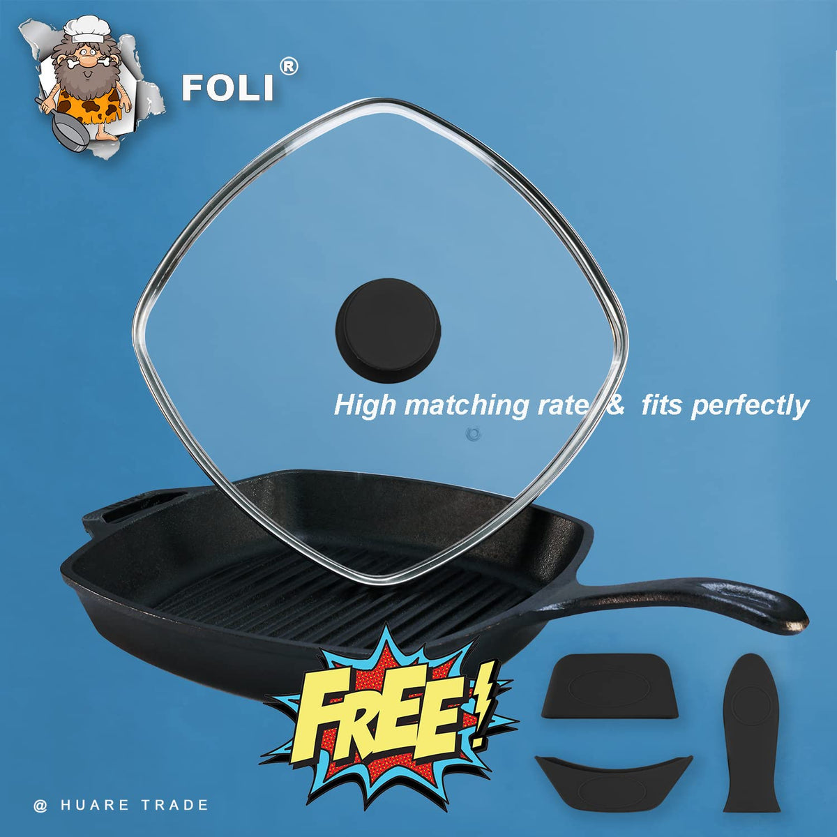 10.5" Vented Square Glass Lid M43905