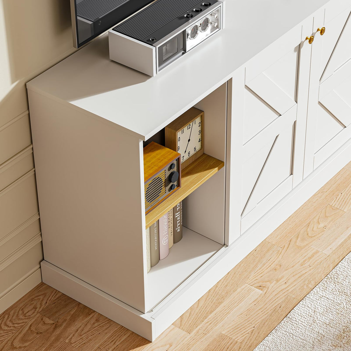 White TV Stand Entertainment Center G898812