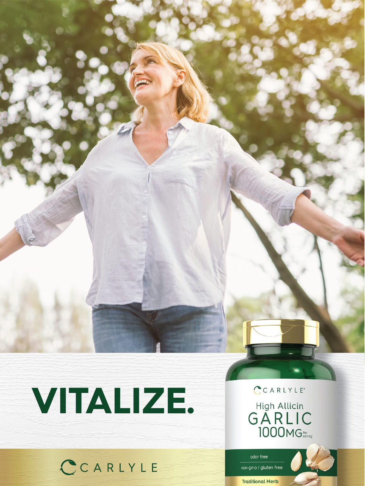 Odorless Garlic Supplement 1000mg 180 Caplets H872968