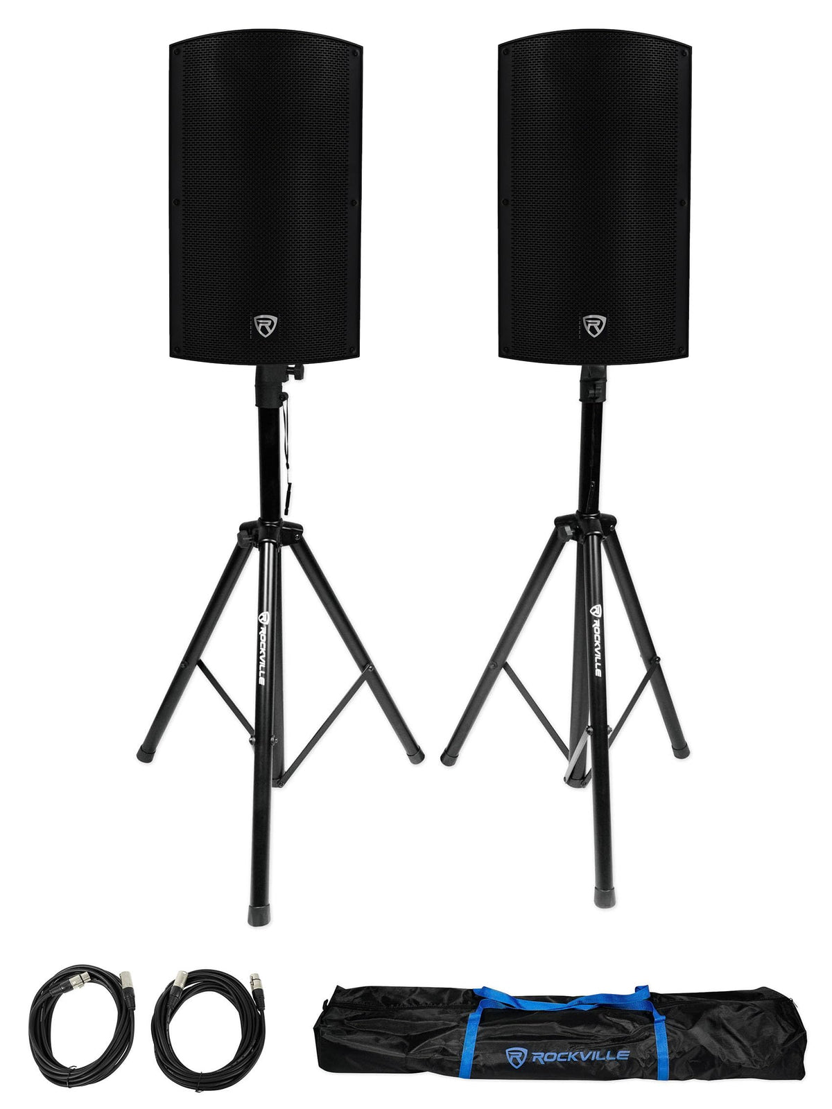 15" 2000W Powered DJ PA Speaker Pair with Stands J705
