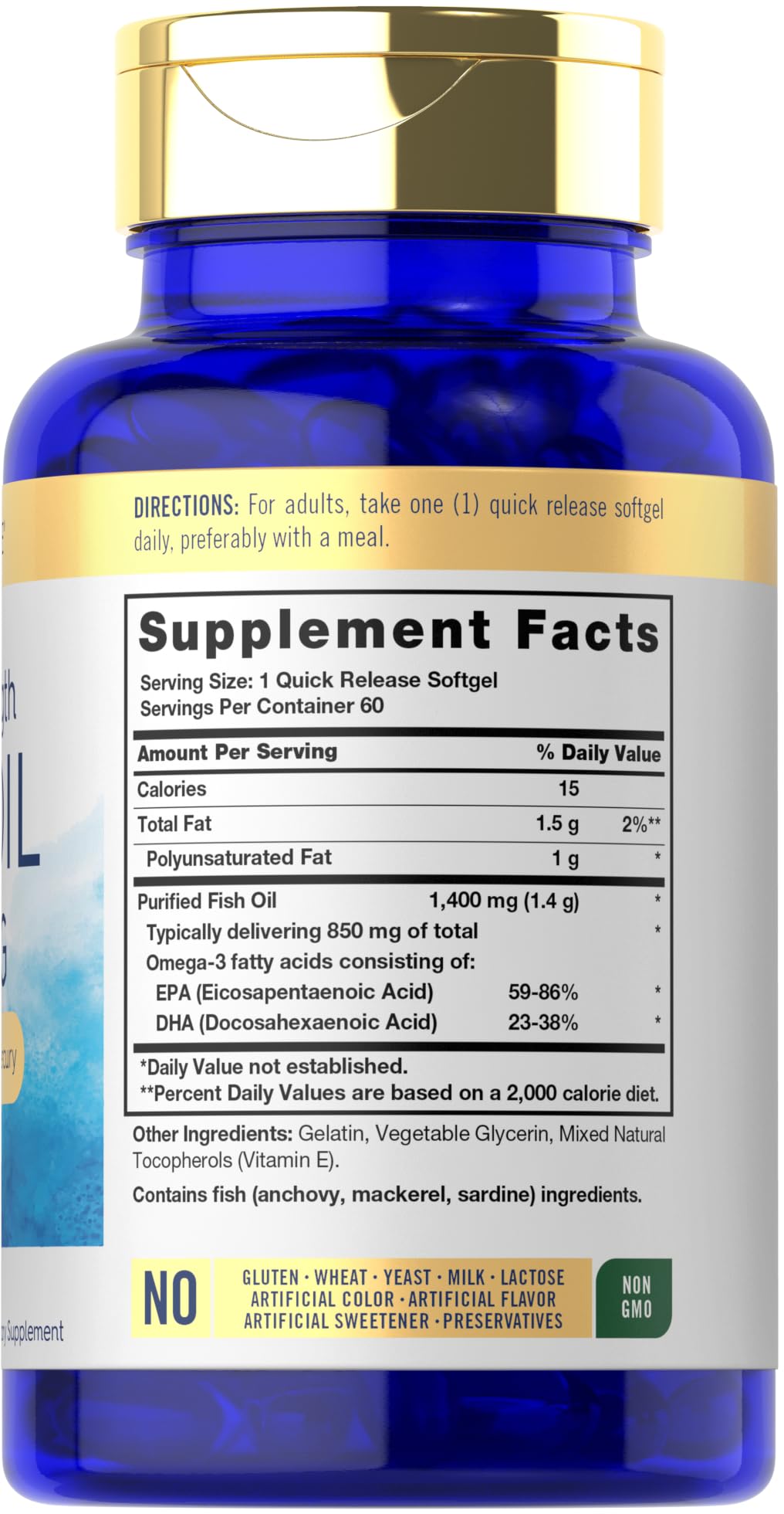 Omega 3 Fish Oil 1400 mg 60 Softgels T22944