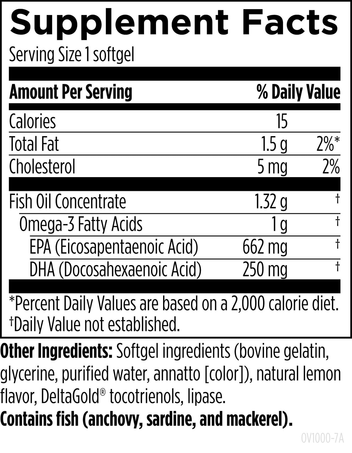 1000mg Omega-3 Fish Oil Softgels Lemon Flavor 60 Softgels C940