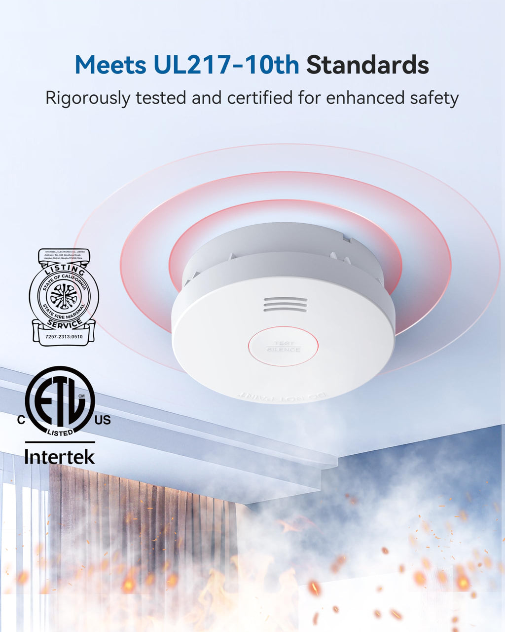 Smoke Detector 10 Year Battery Smoke Alarm N923