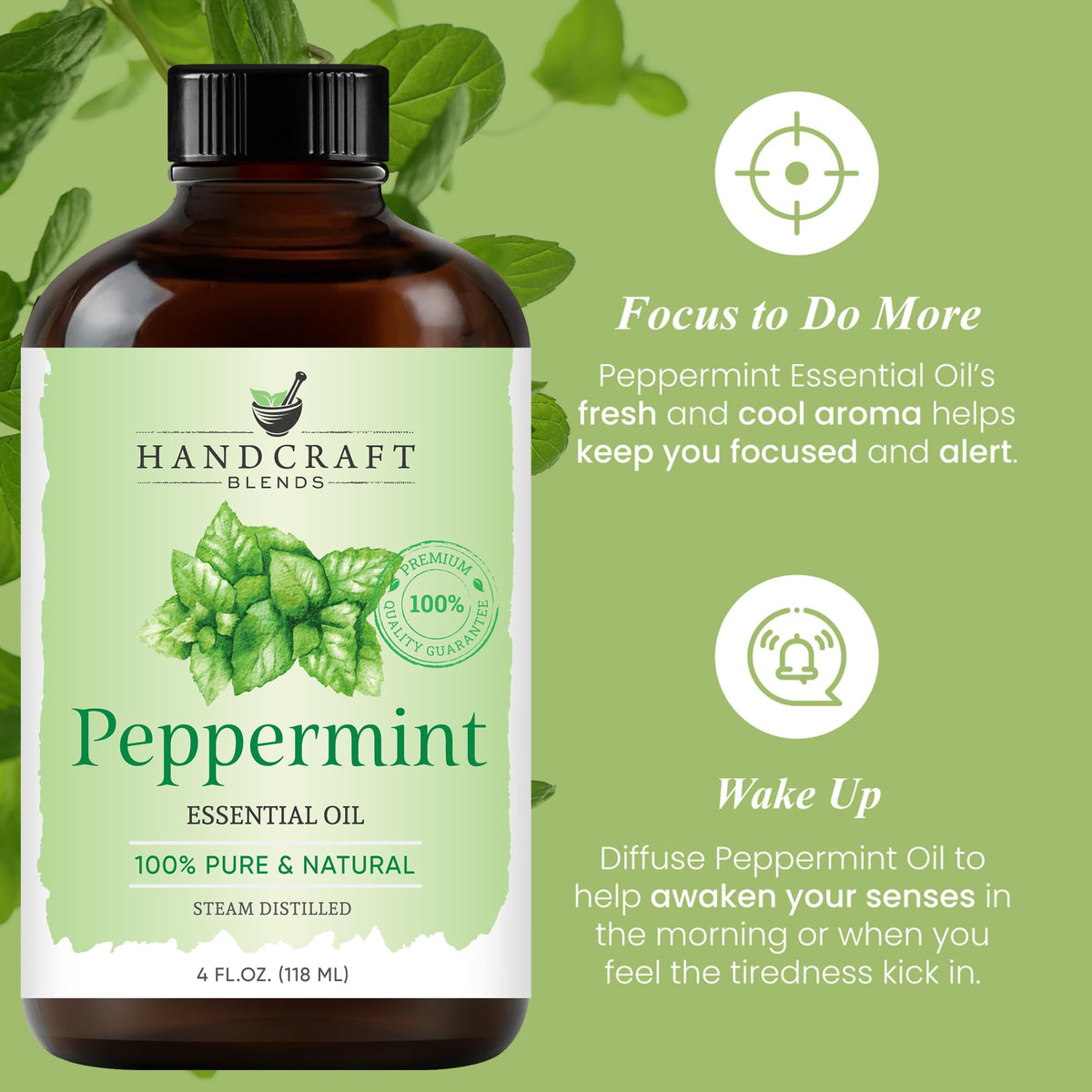 Peppermint and Lavender Essential Oils Set 2 x 4 Fl Oz M613