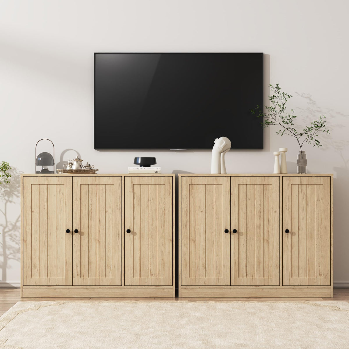 Buffet Cabinet with 3 Doors and Adjustable Shelf C7291