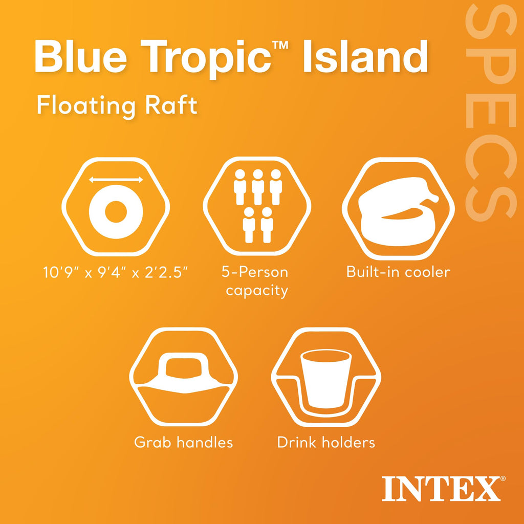 Blue 5-Person Floating with Electric Air Pump X7743