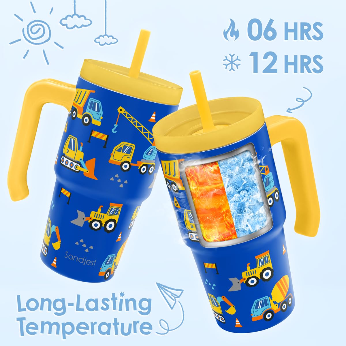 20oz Insulated Stainless Steel Tumbler with Handle and Straw Lid O890508