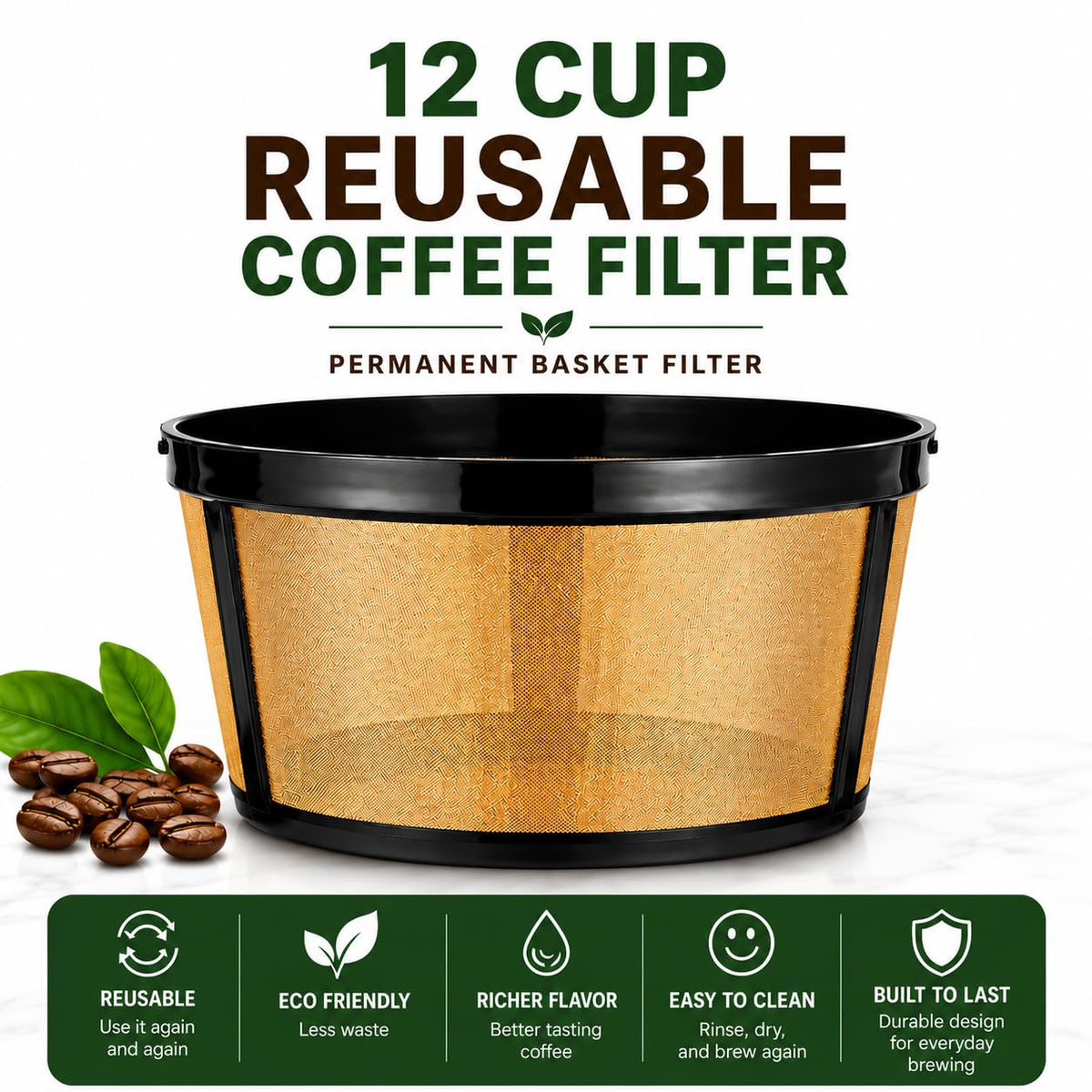 12 Cup Reusable Coffee Filter I420