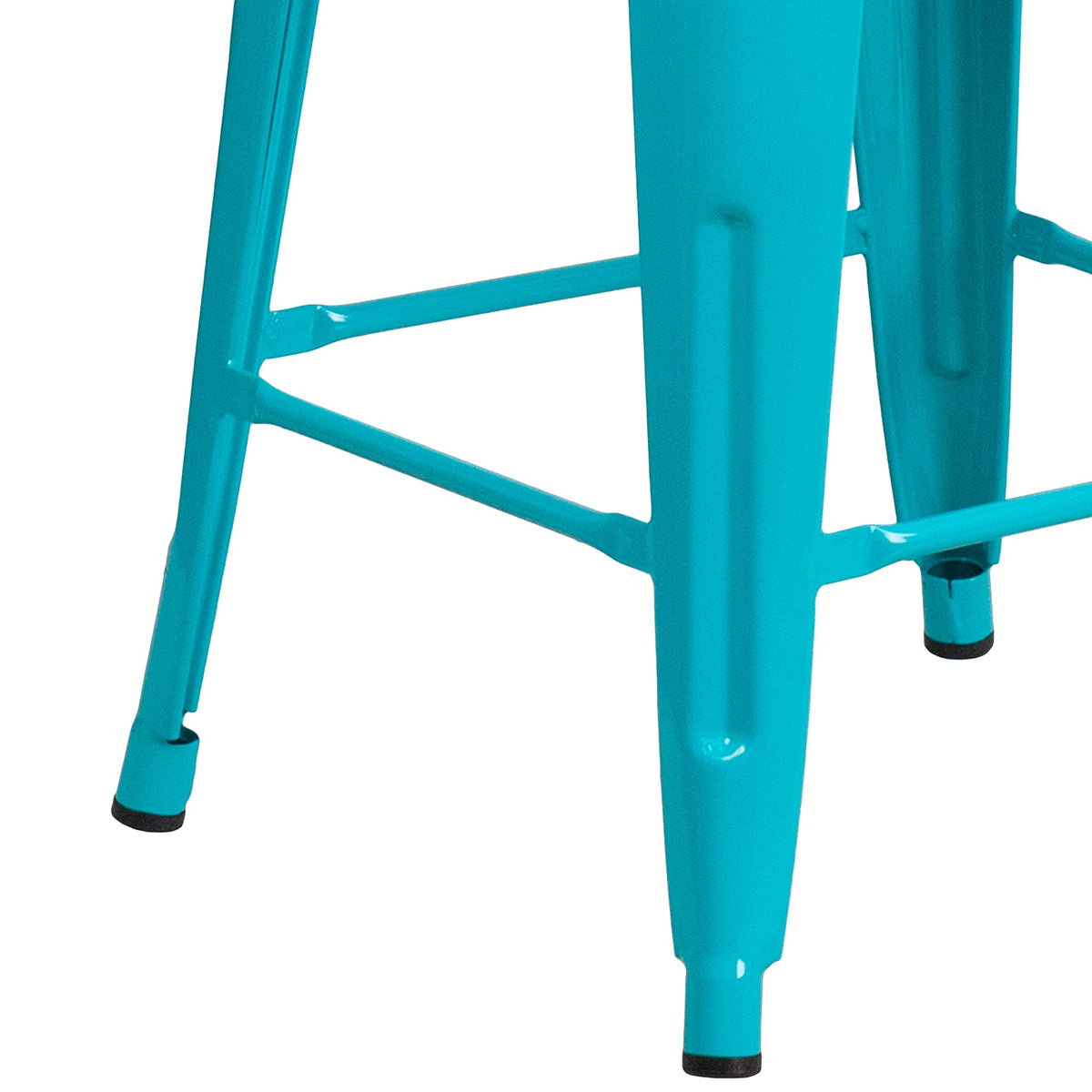 24" Teal Metal Backless Counter Height Stool M42786