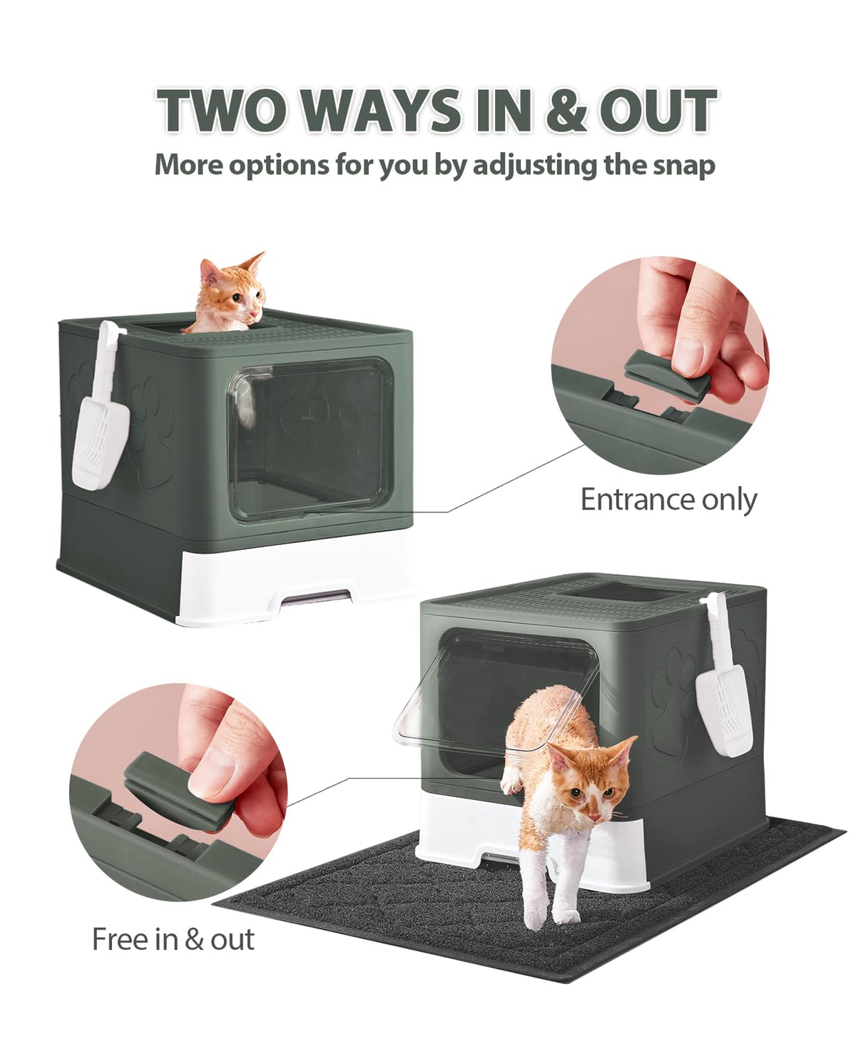 X-Large Cat Litter Box with Litter Mat and Scoop K862957