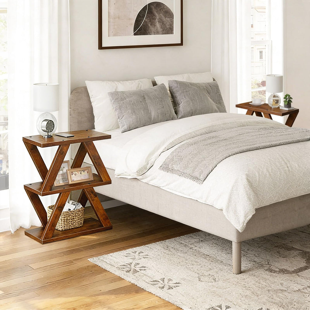 3 Tier Side Table with Storage Shelves Y391