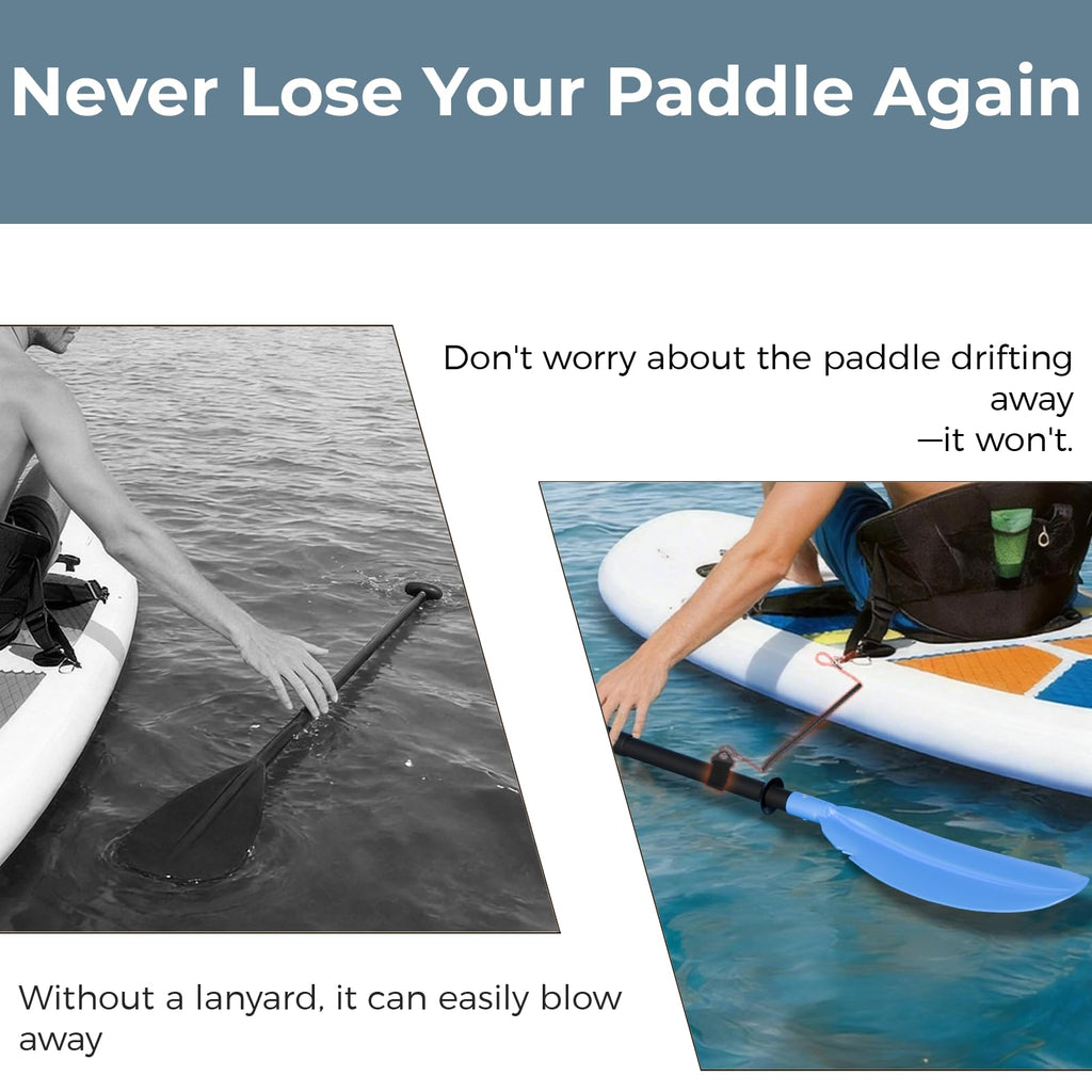 Adjustable Lightweight Floating Kayak Paddle with Safety Rope W5087