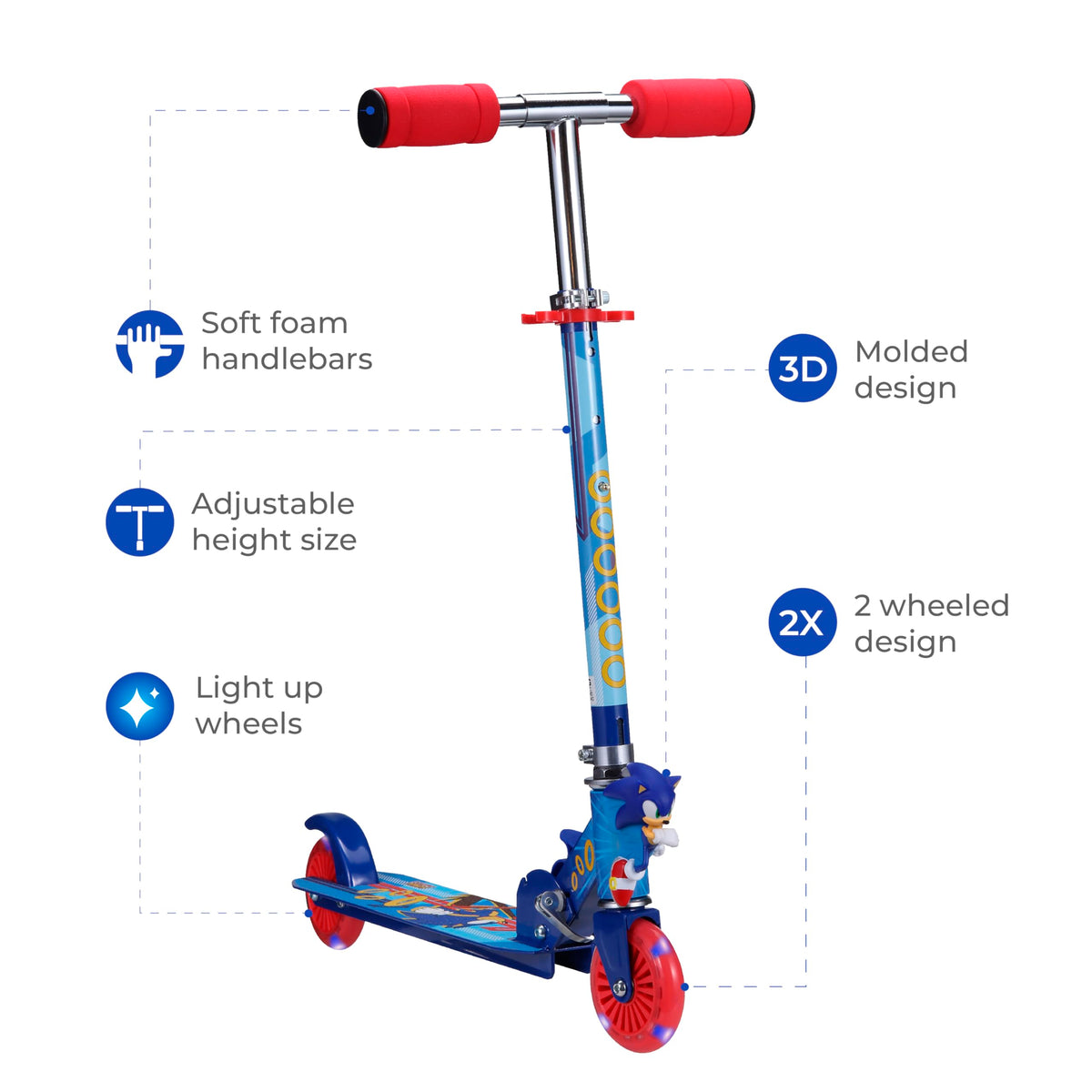 2 Wheel Foldable Kids Kick Scooter with LED Wheels O409