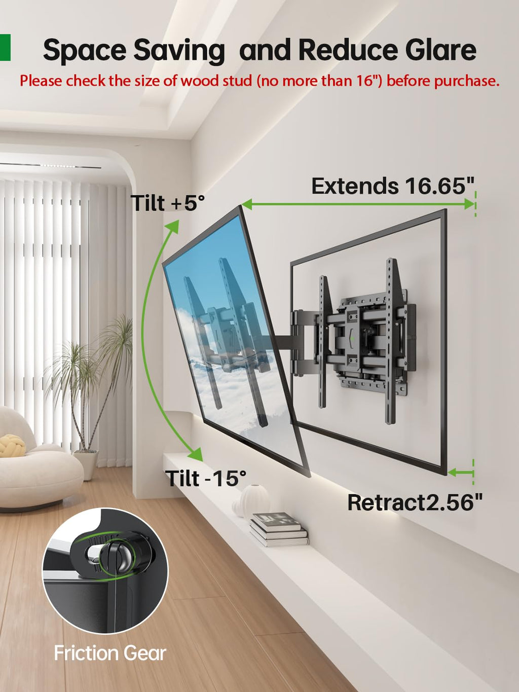 Full Motion TV Wall Mount for 42-90 inch Flat Screen X81722