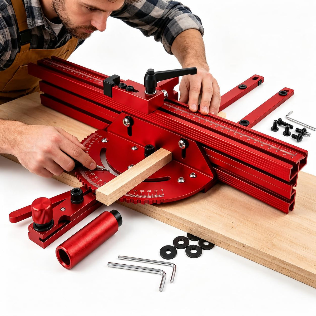 Adjustable Miter Gauge with Aluminum Fence D120