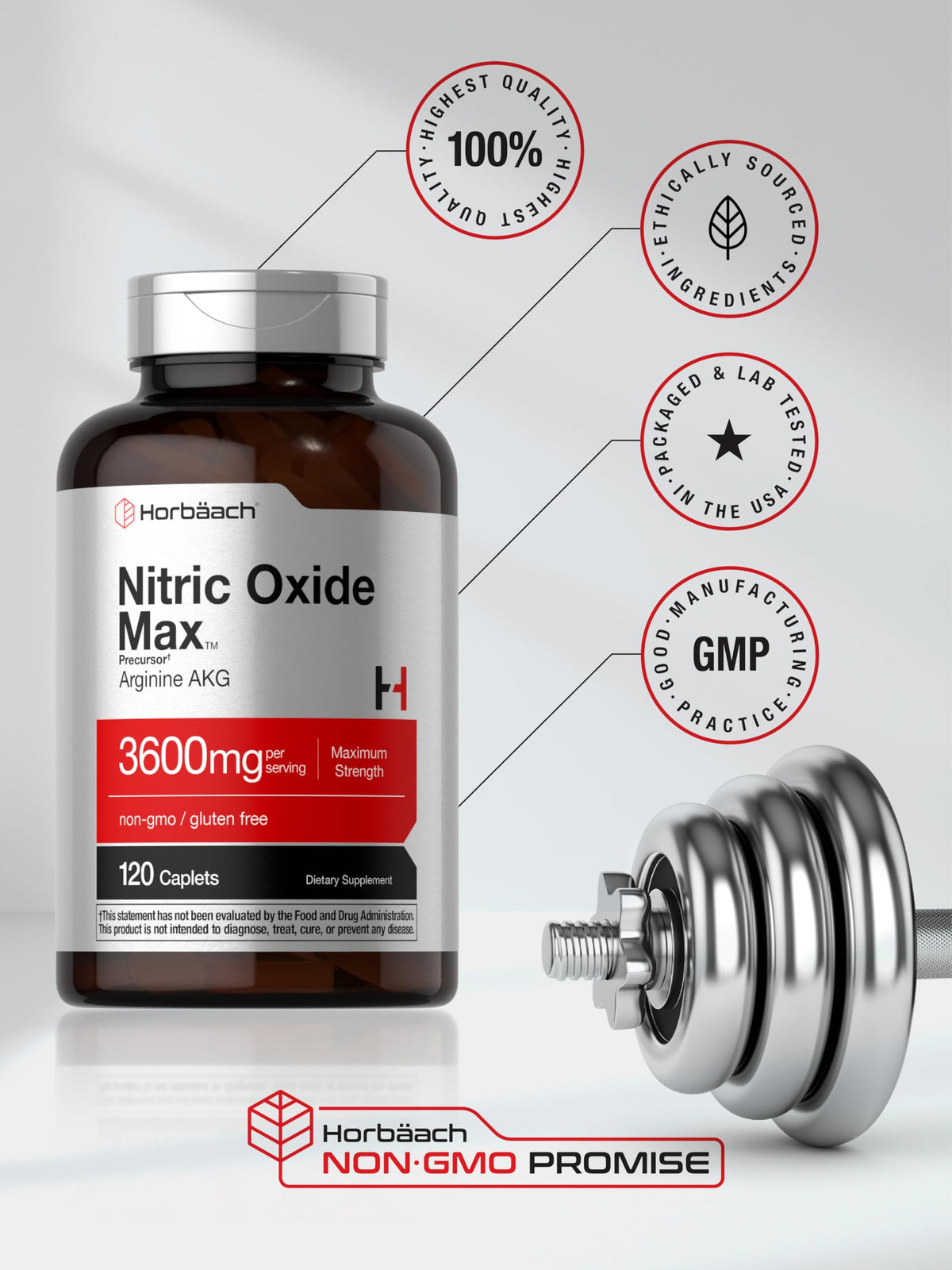 Nitric Oxide 3600mg 120 Caplets H3627