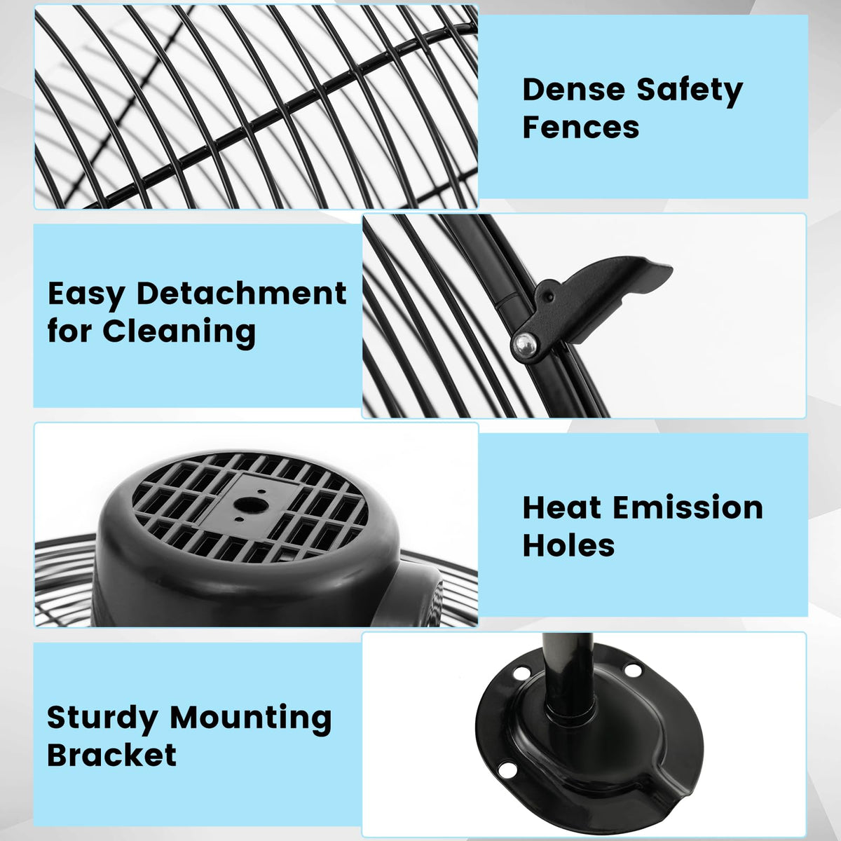 20 Inch 3-Speed Oscillating Metal Wall Fan N83350